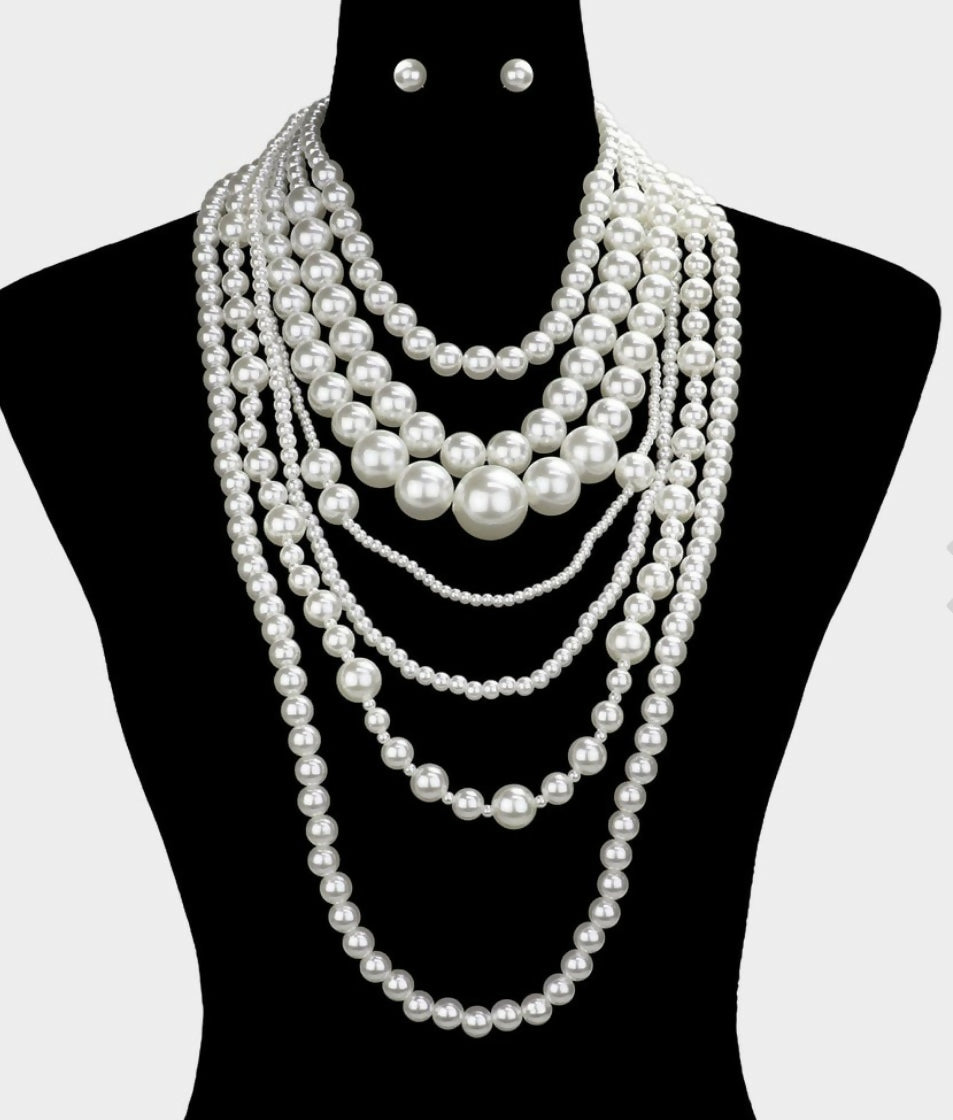 Multi-Layered Pearl Necklace