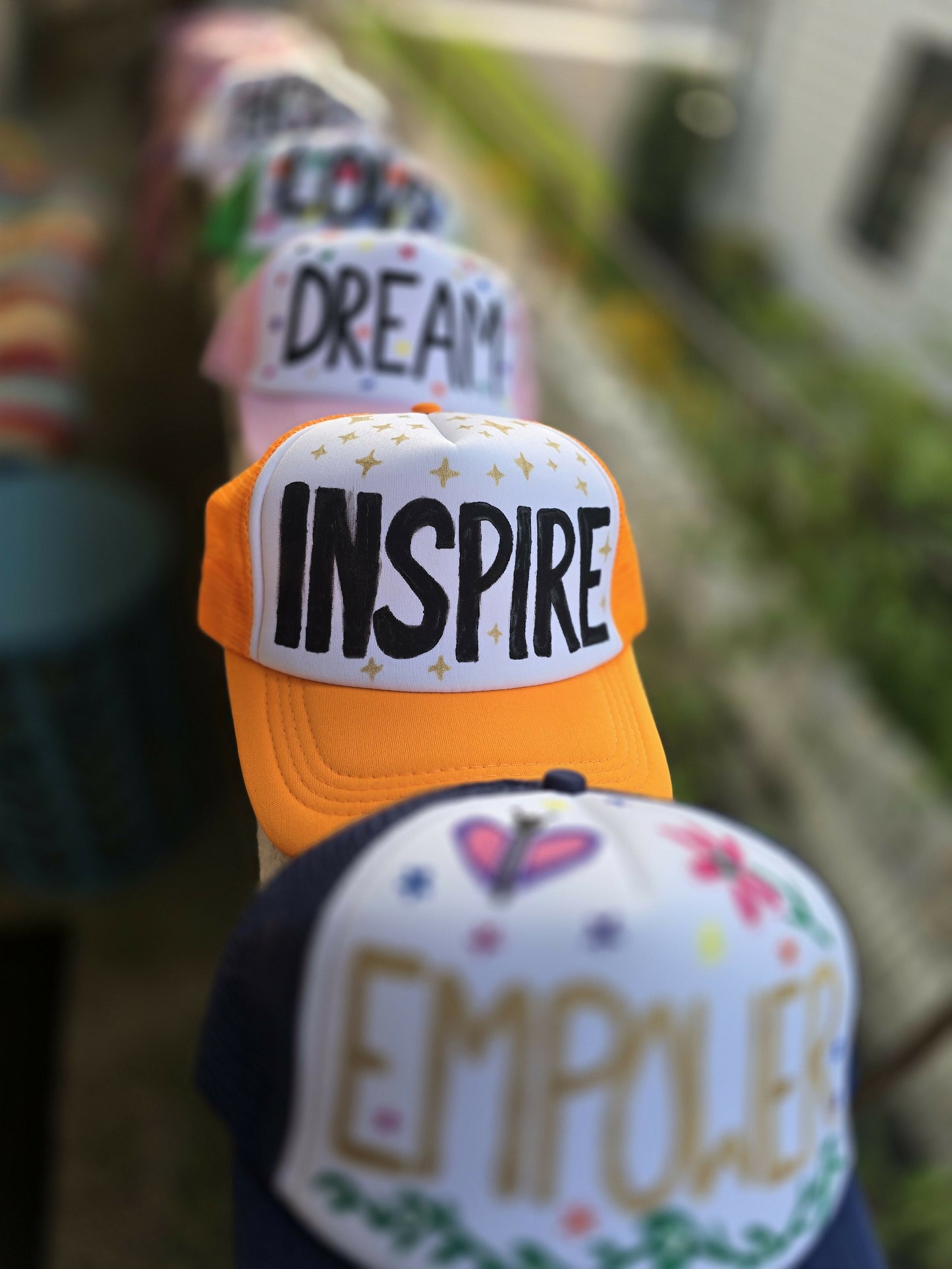 Hand-Painted Empowerment Trucker Hats