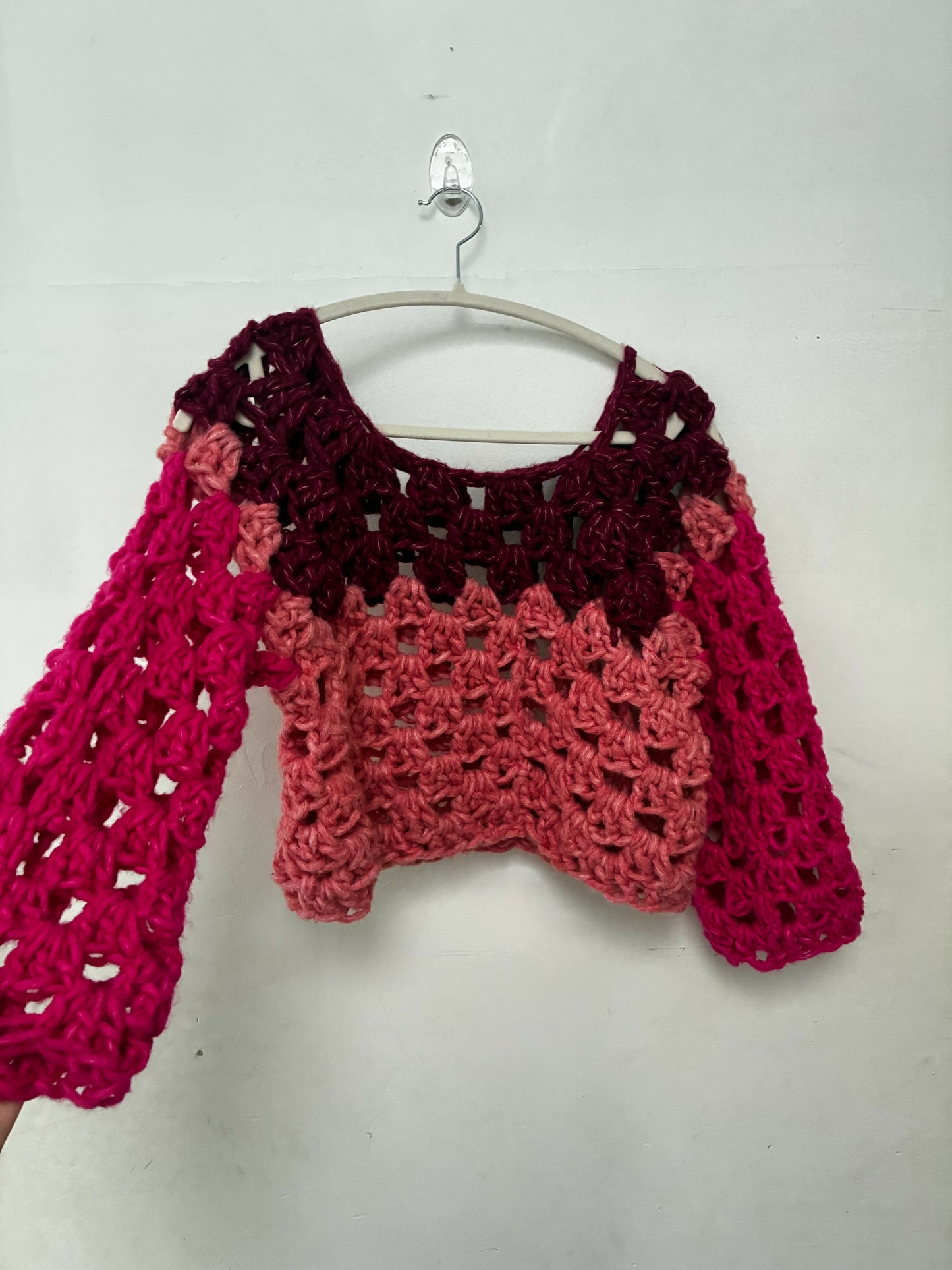 Pink Color Block Pullover