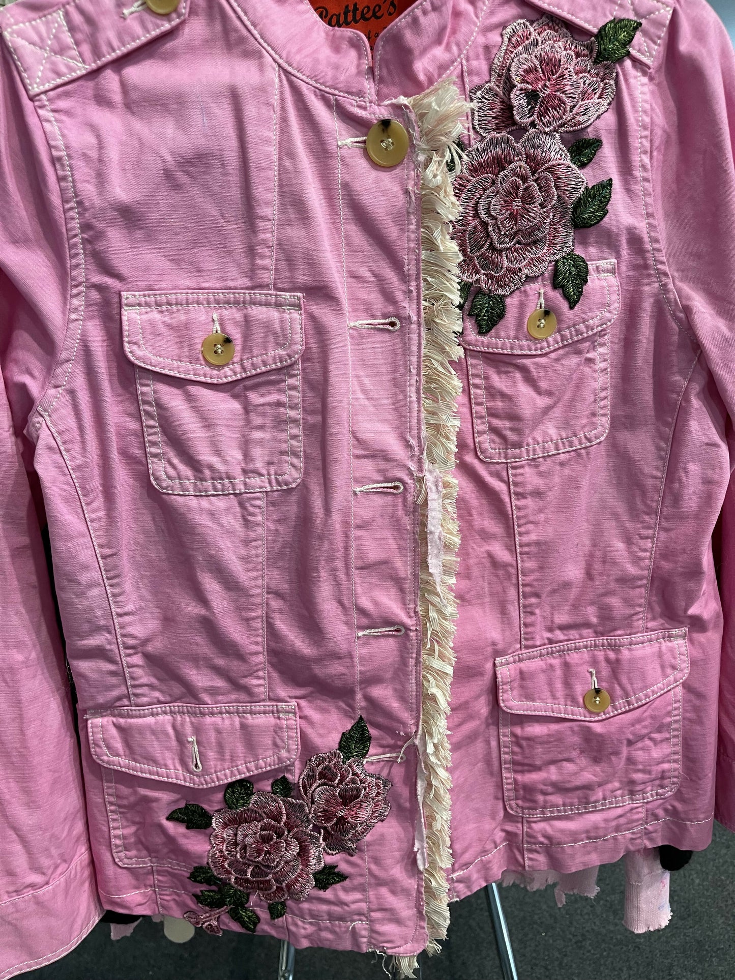 Pink blazer with trim