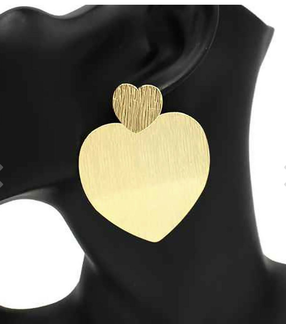 Bold Gold Heart Earrings