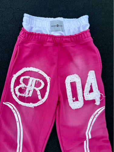 PINK DOUBLE LAYER SWEATPANTS