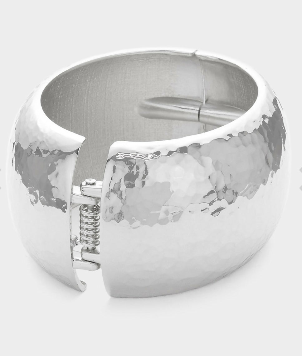 Silver Chunky Hinged Bracelet