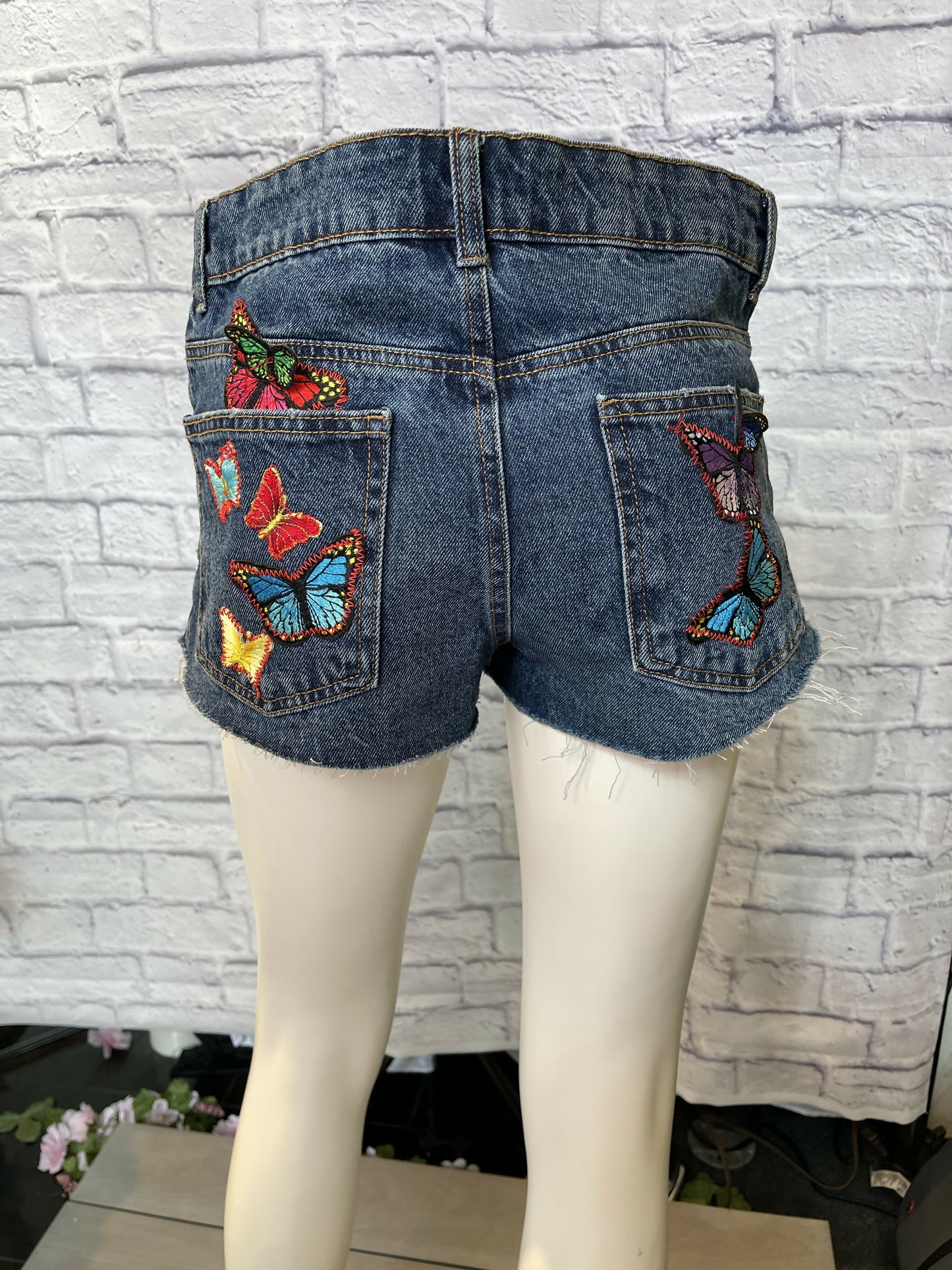 Denim butterfly short