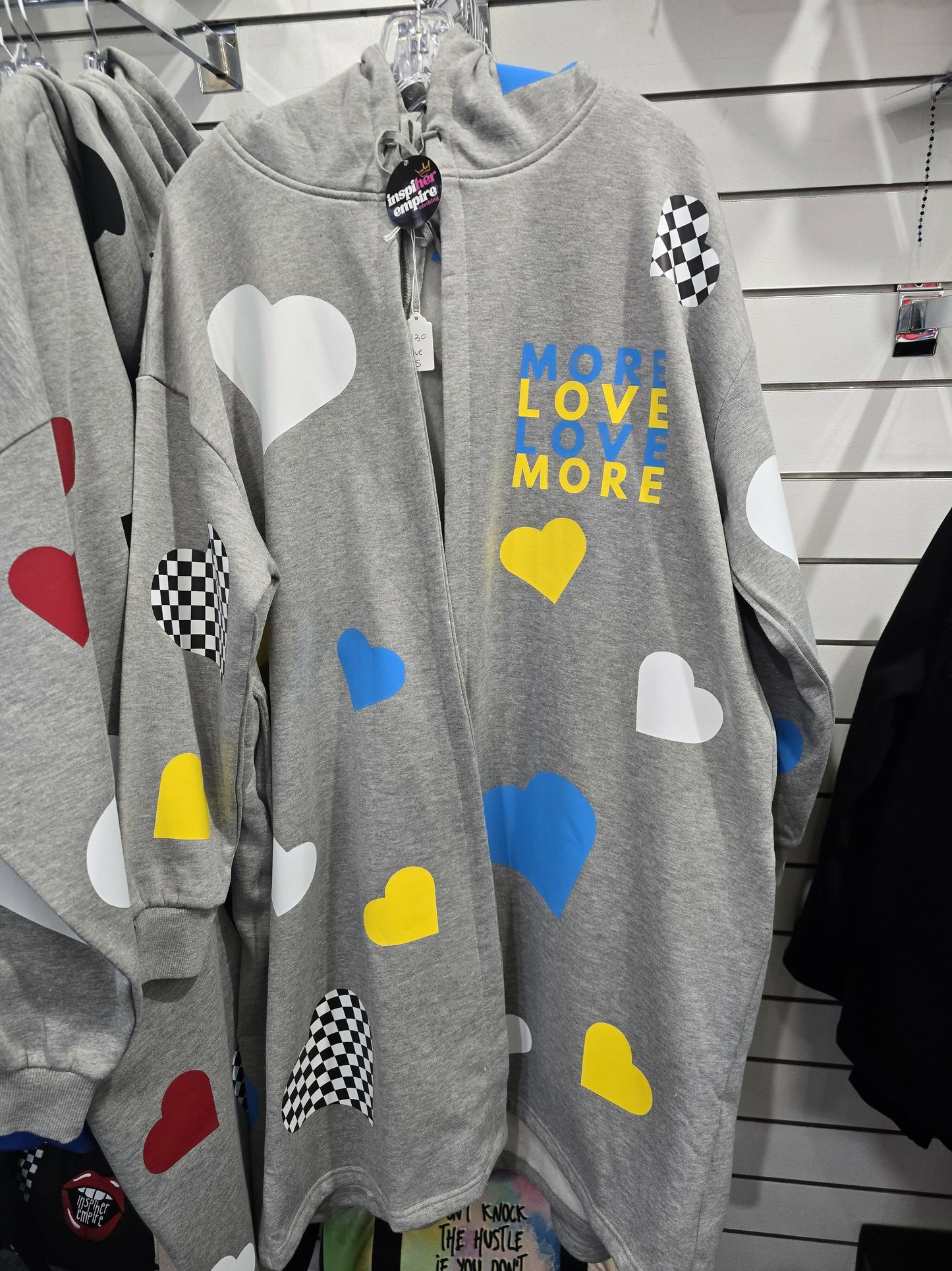 More Love Long Hoodie Jacket BLUE