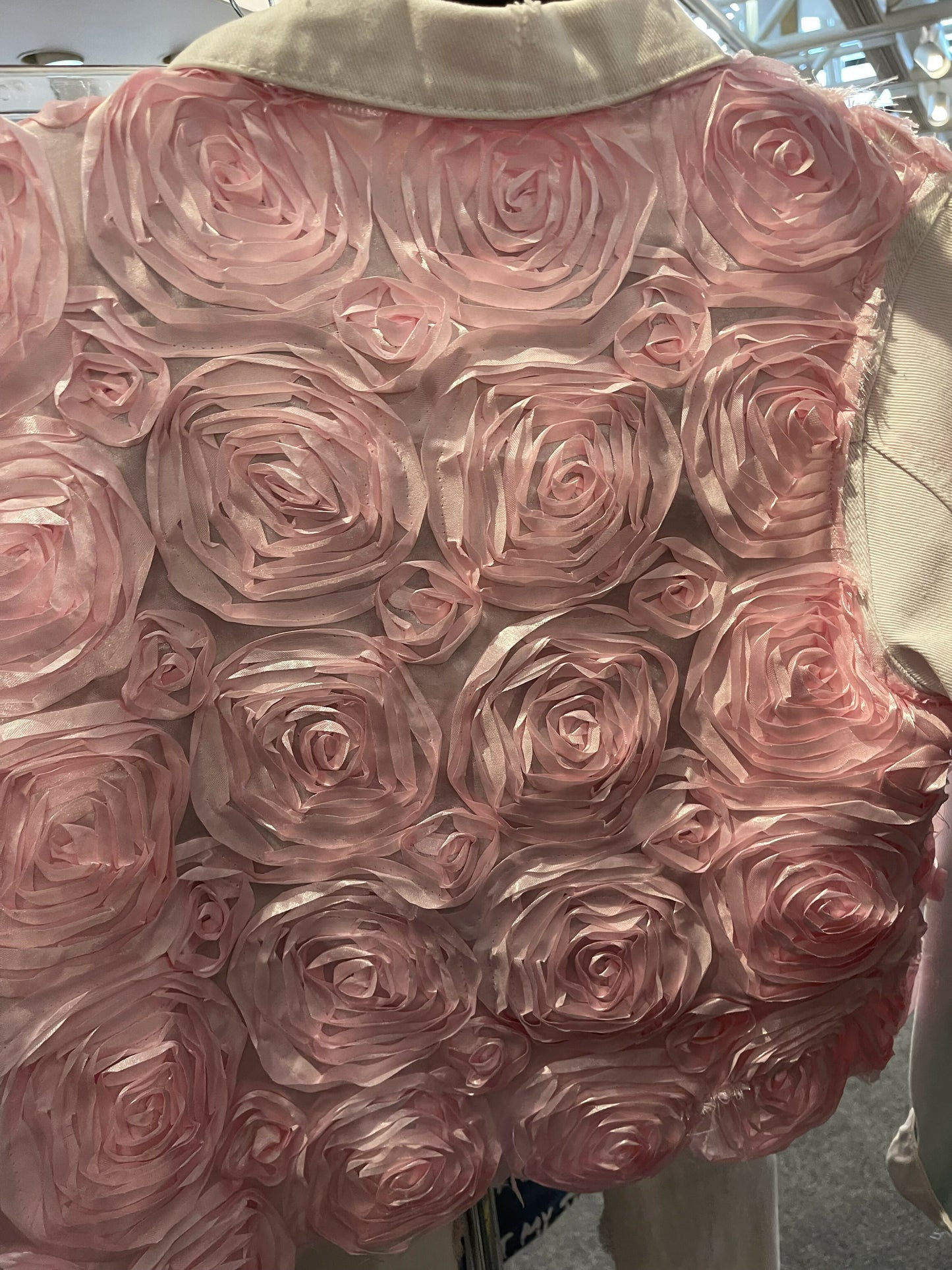 Flower denim jacket pink
