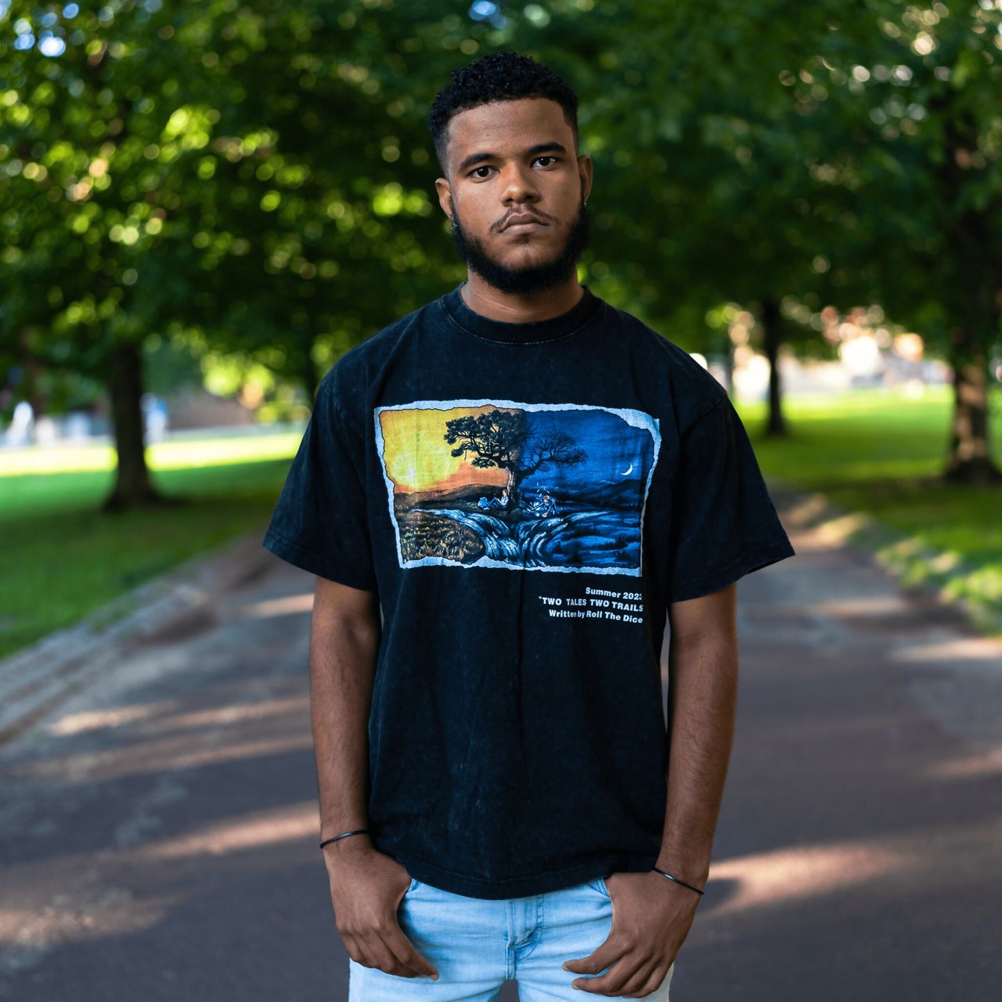 "Portrait" Acid Wash T-Shirt