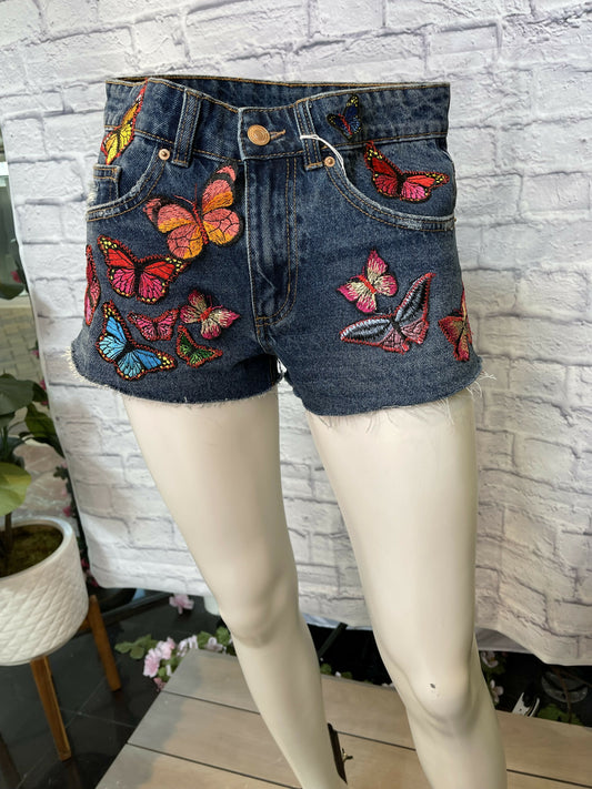 Denim butterfly short