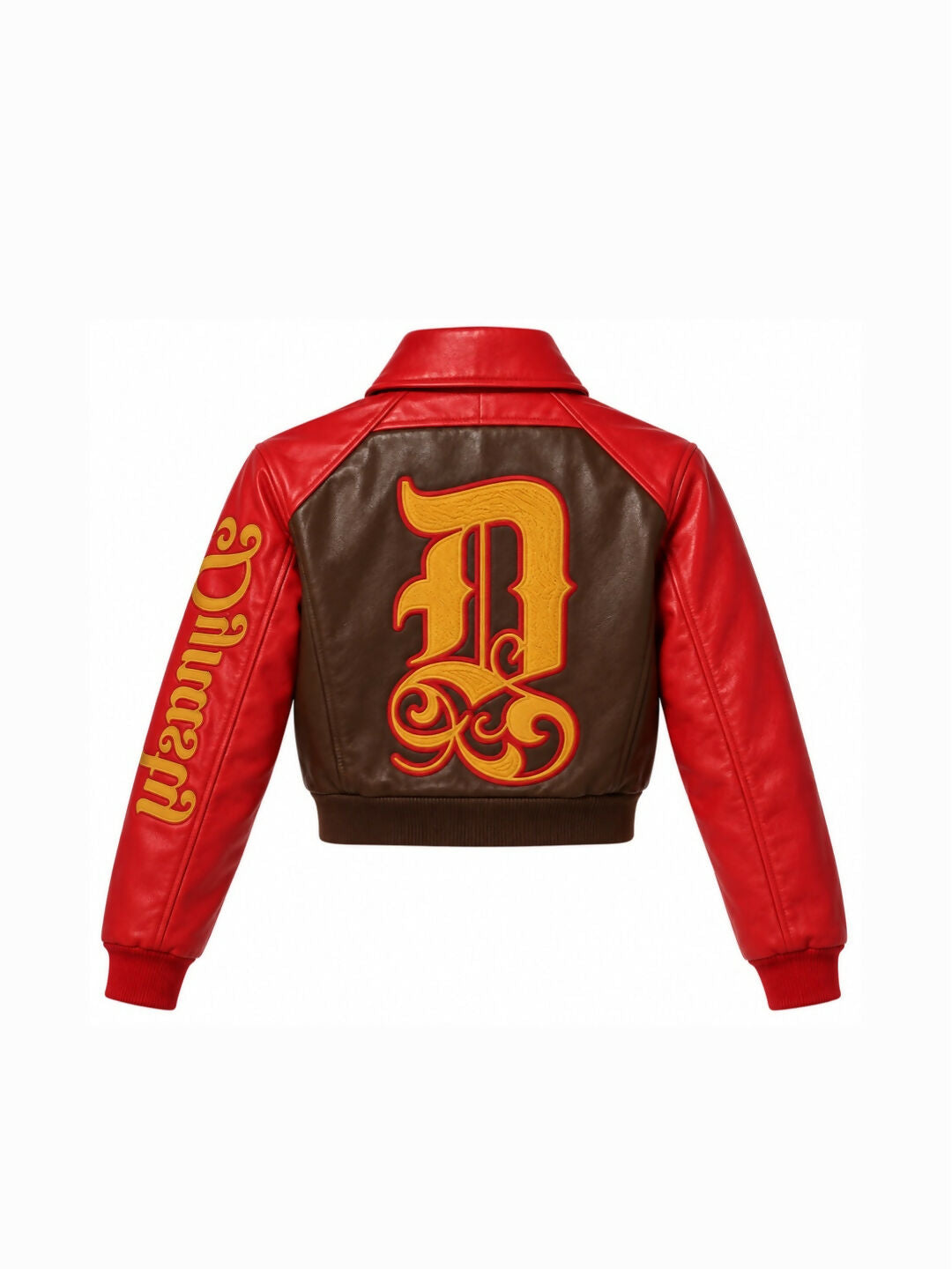 DYNASTY Leather Red Cropped jacket