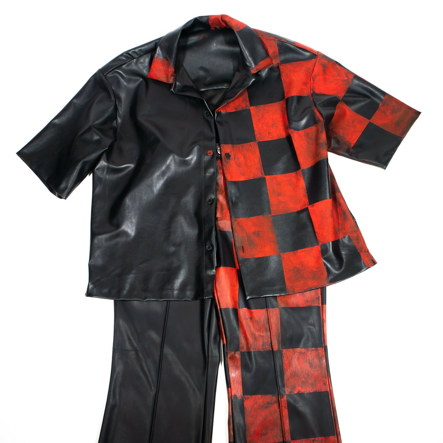 Red Checker Leather Set