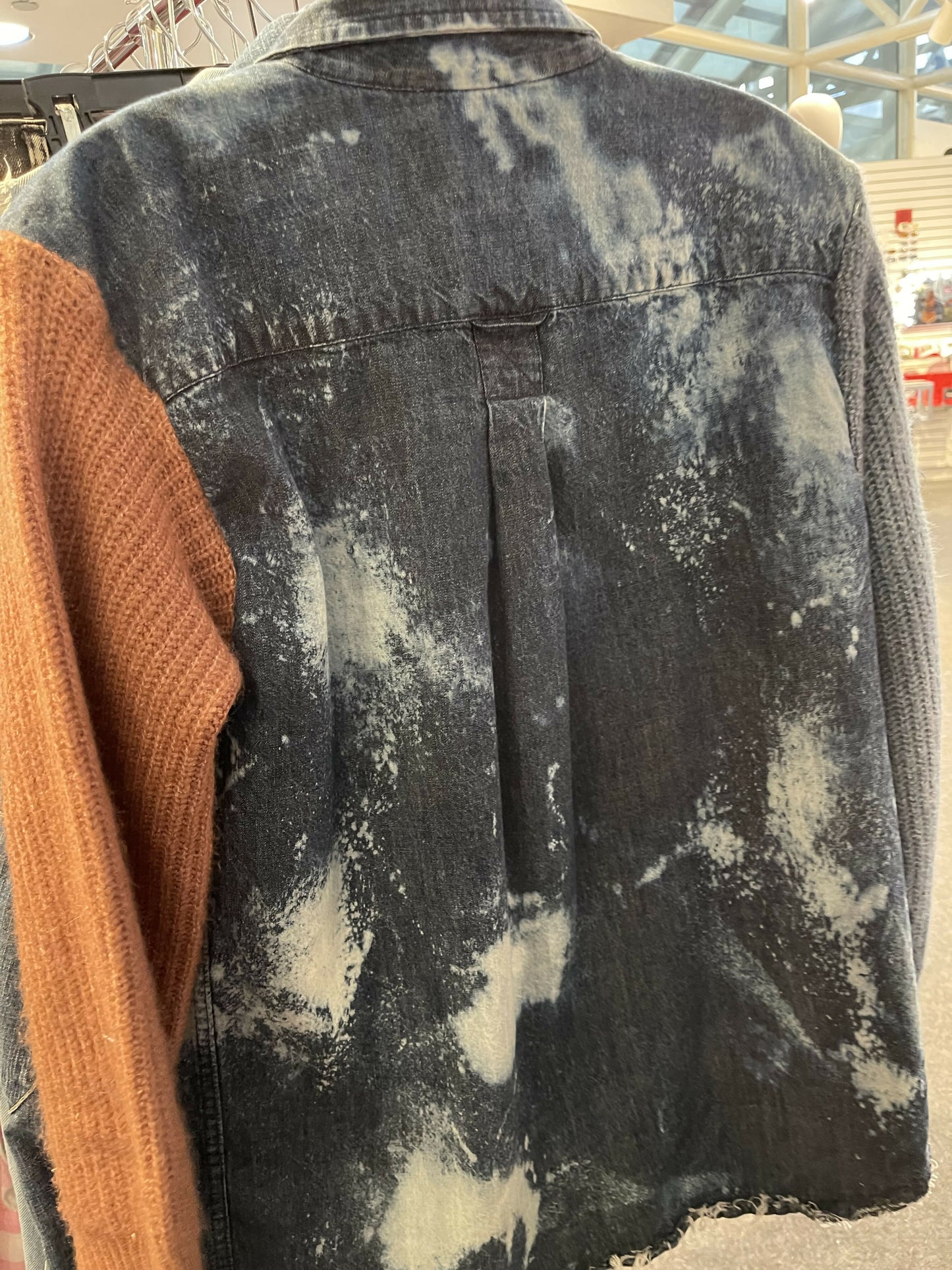 Denim and knit shirt