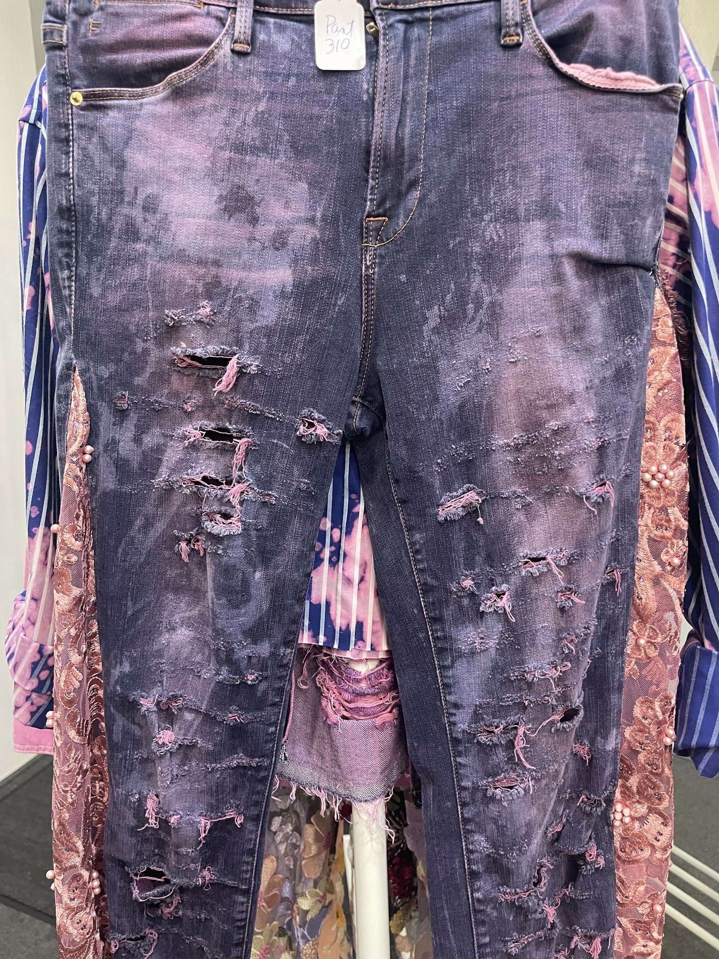 Dyed denim pink pant