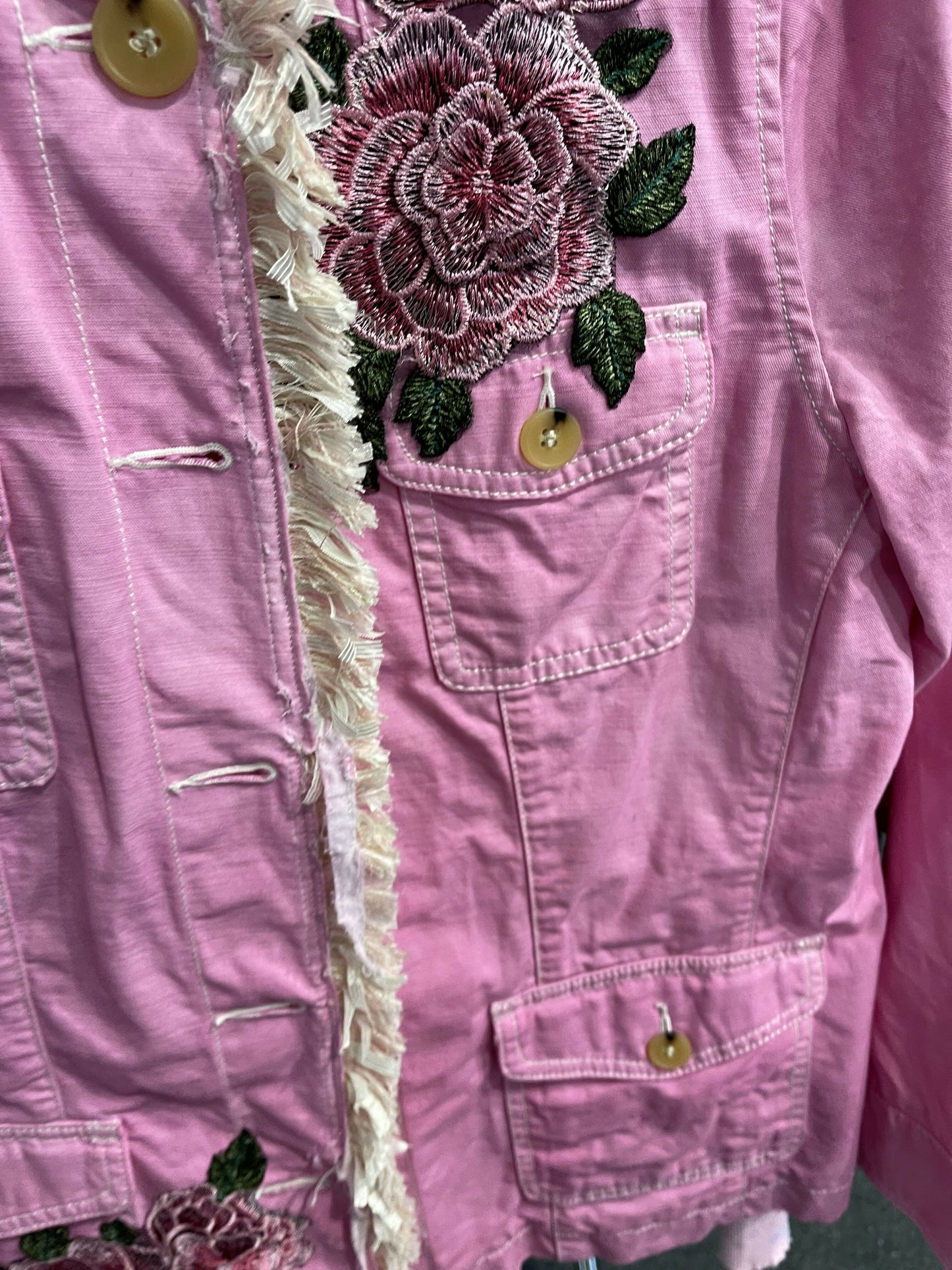 Pink blazer with trim