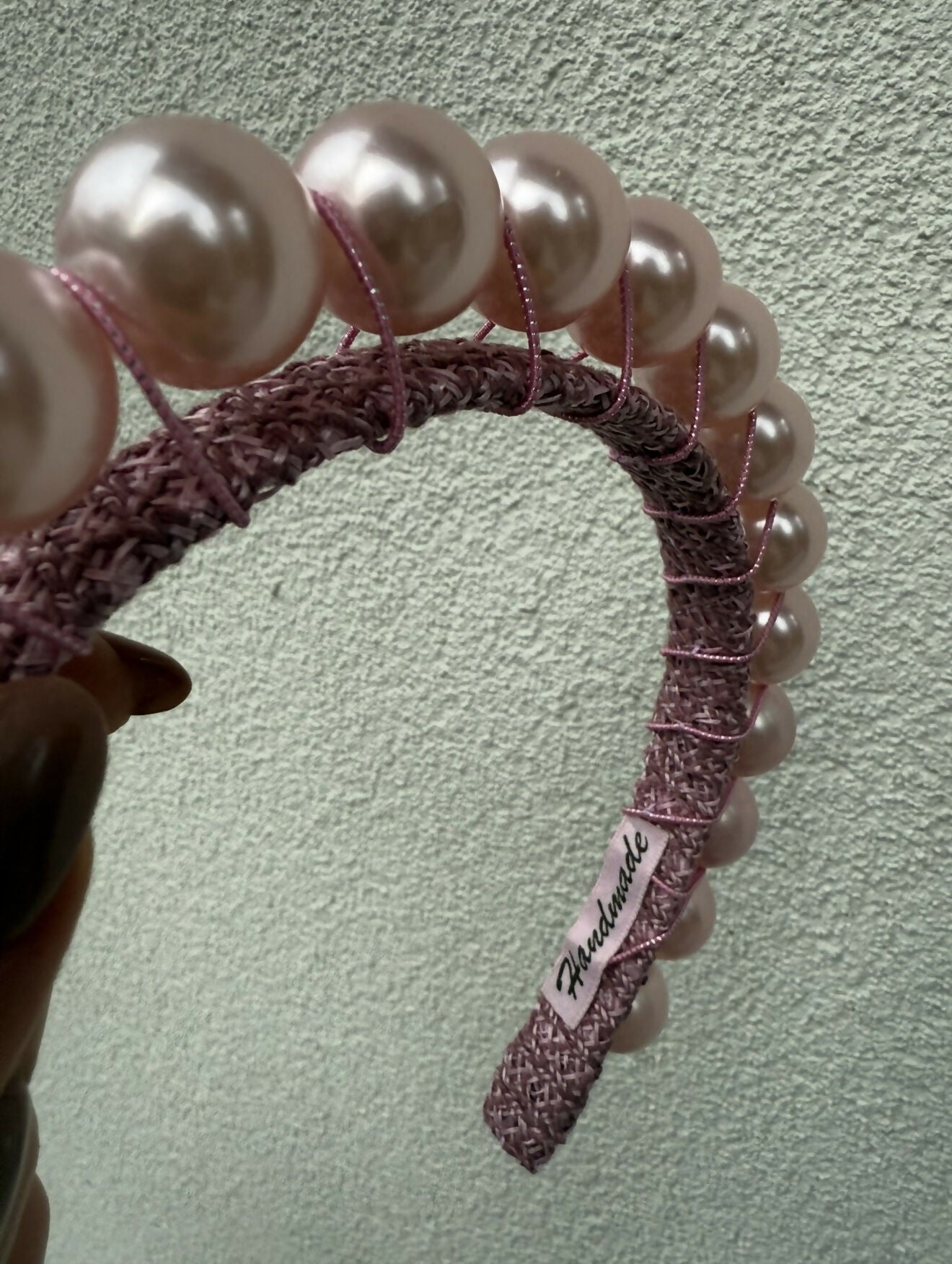 Halo Pearl Headband - Pink
