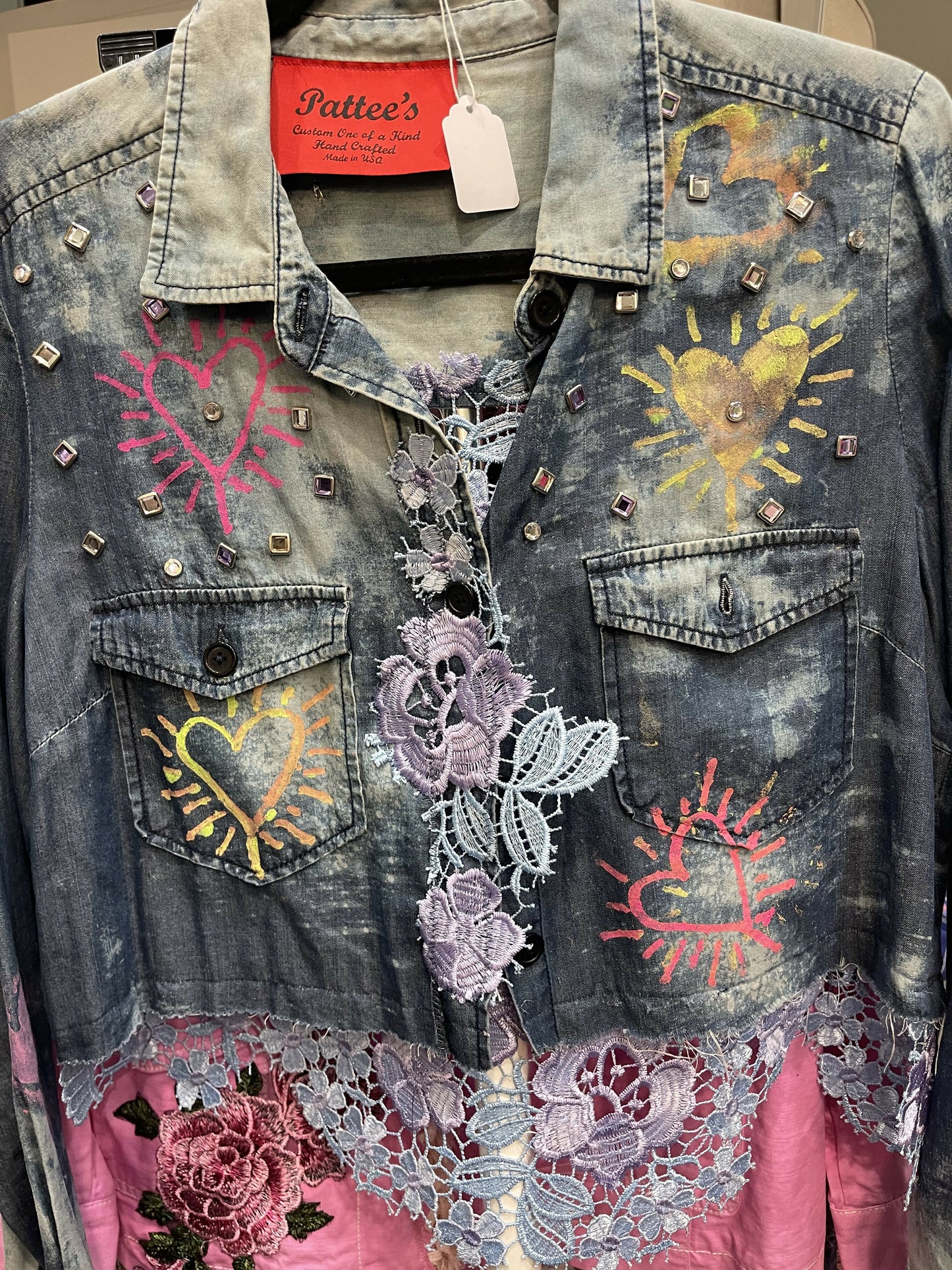 Crop denim shirt