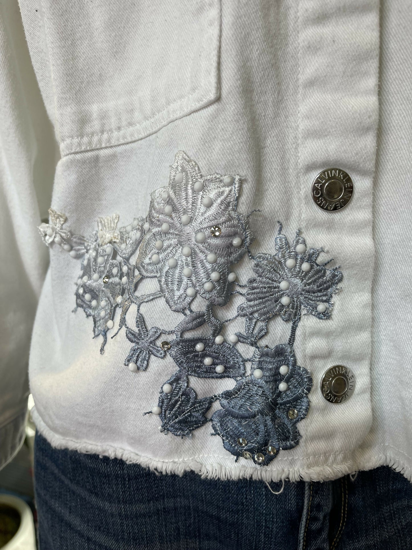 Denim lace jacket