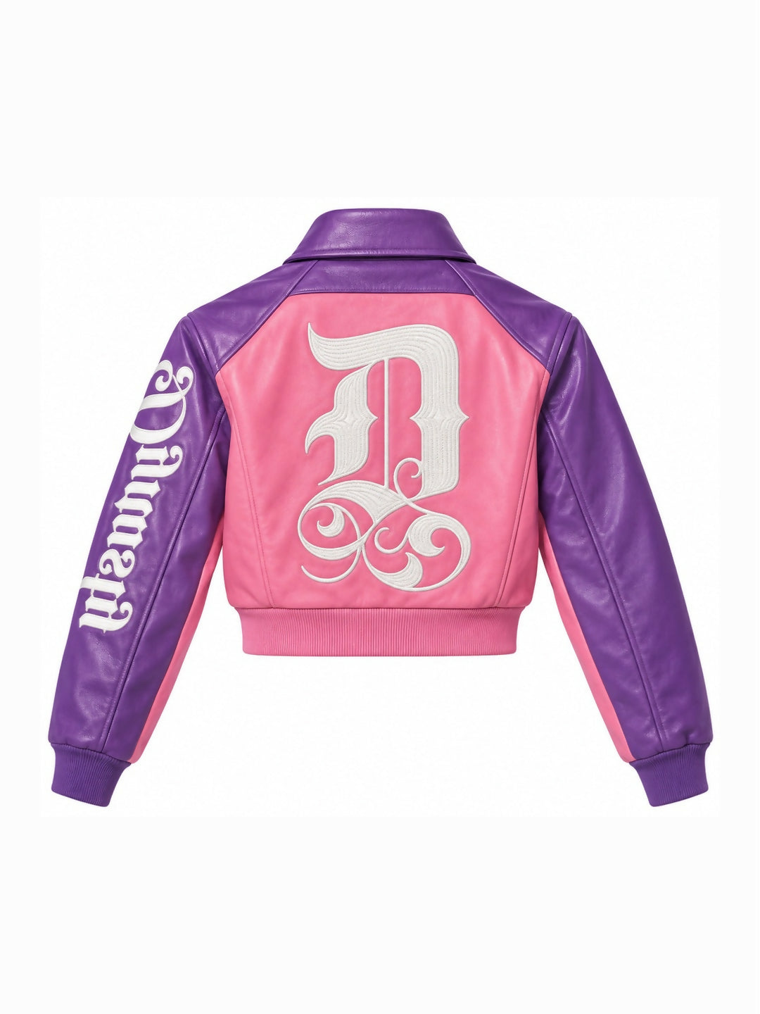 DYNASTY Leather Bubble Gum Cropped jacket