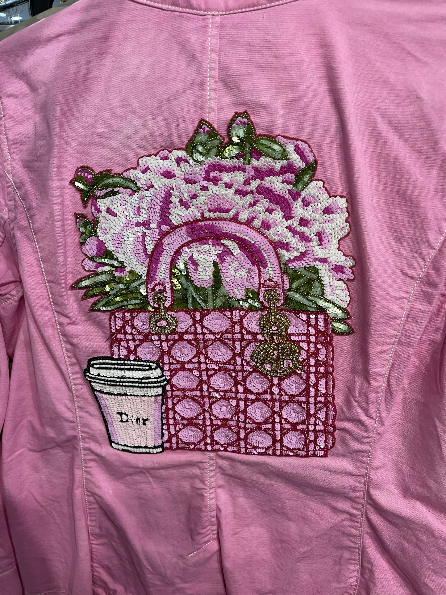 Pink blazer with trim