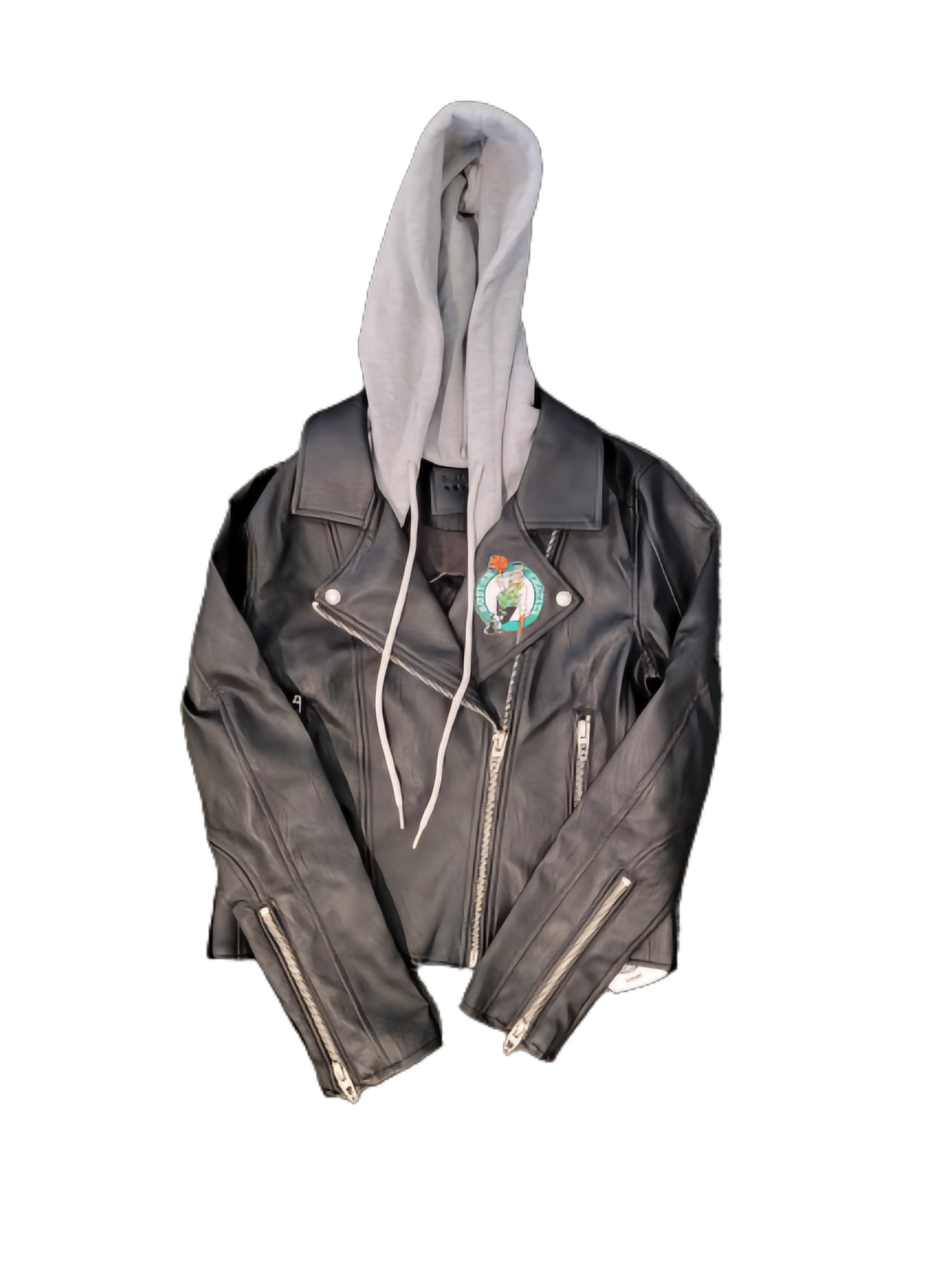 Cleitcs Leather Moto Jacket Hooded