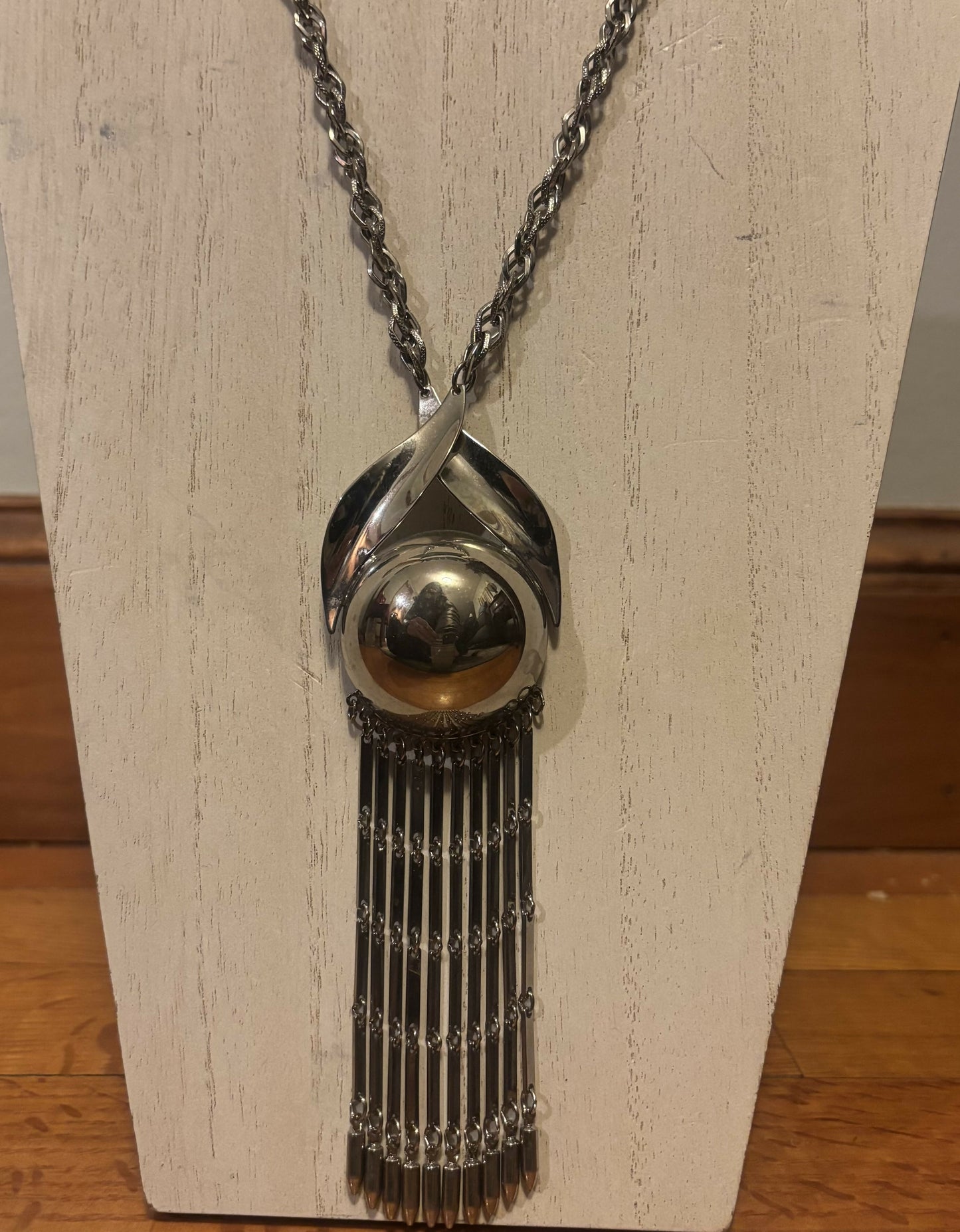 Silver Fringe Vintage Necklace