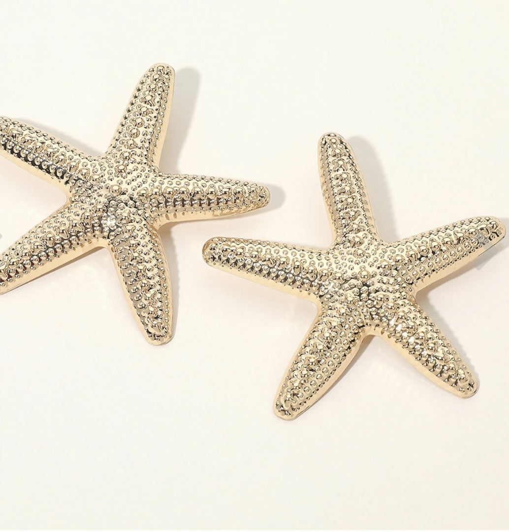 Gold Starfish Earrings