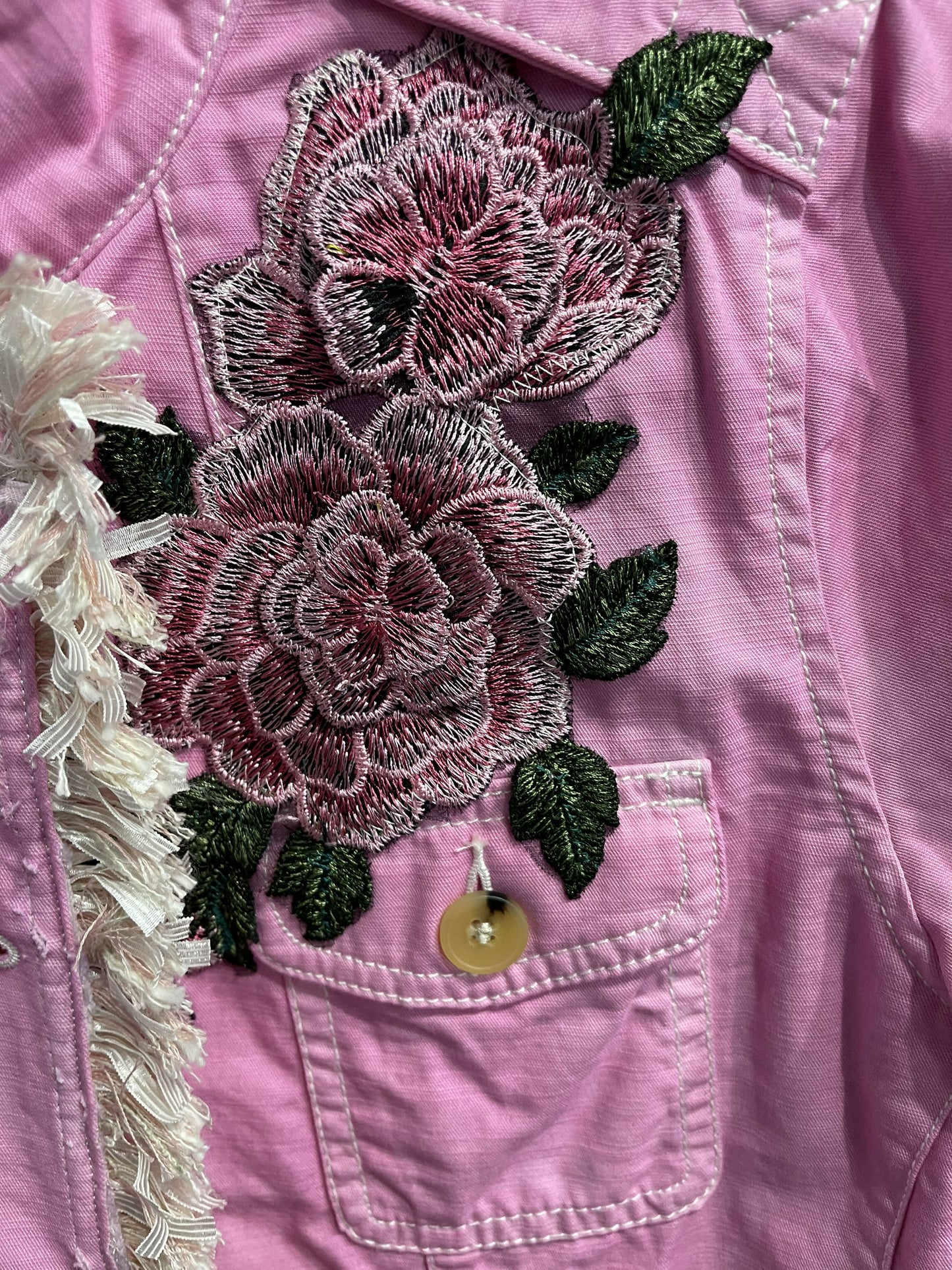 Pink blazer with trim