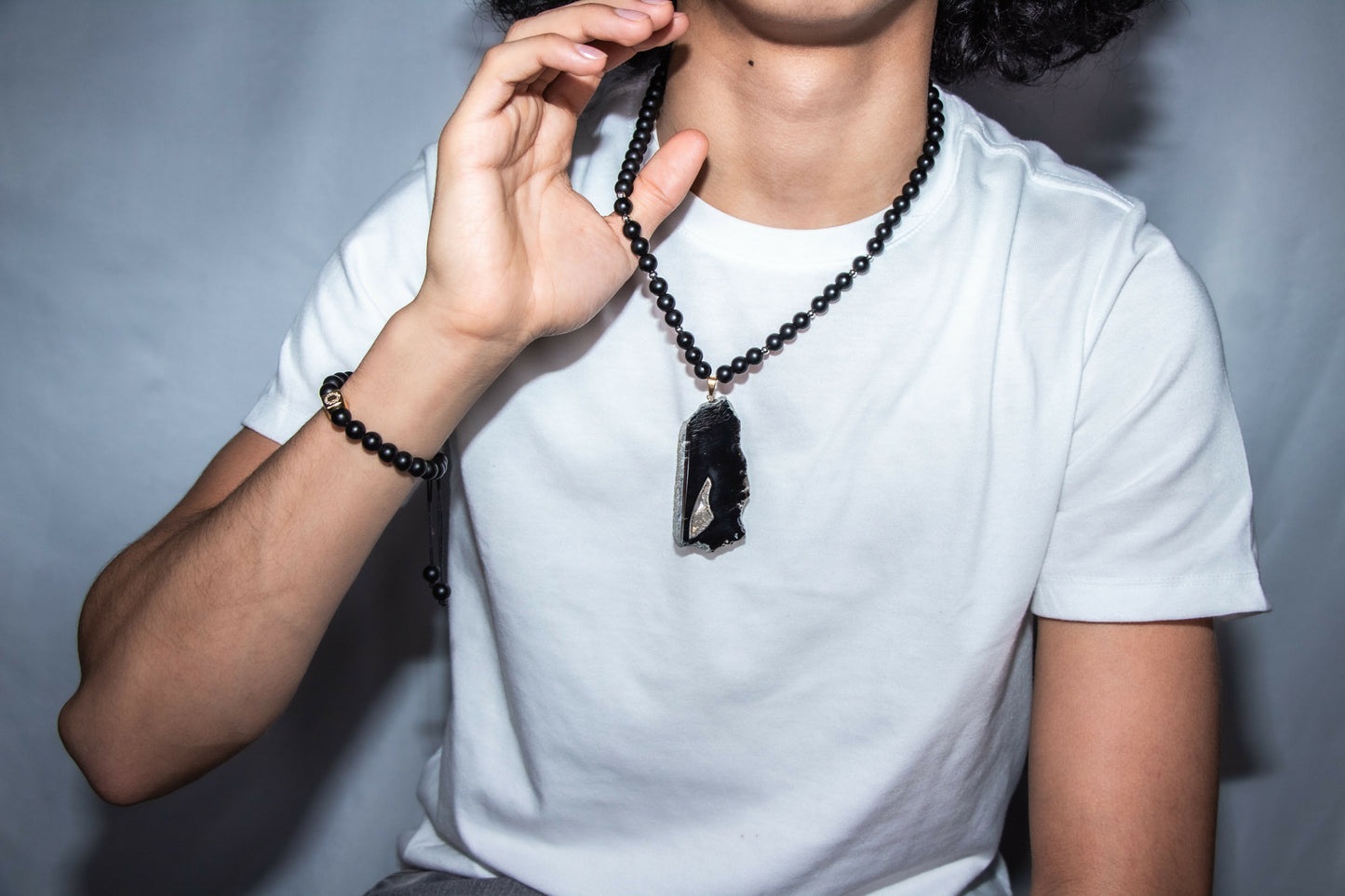 Onyx statement necklace