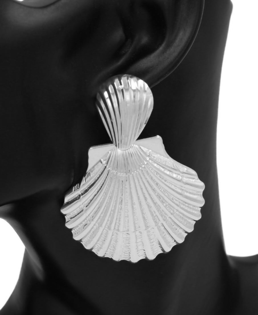 Silver Seashell Earring