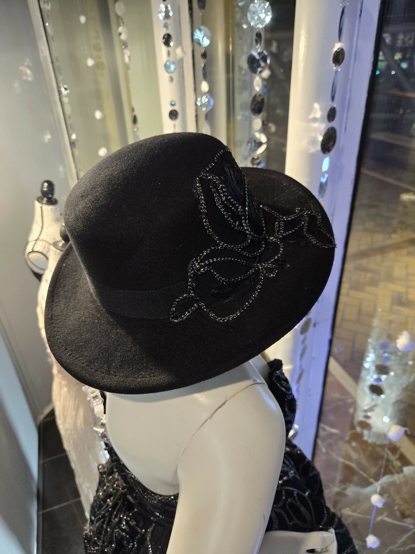 Black and silver hat