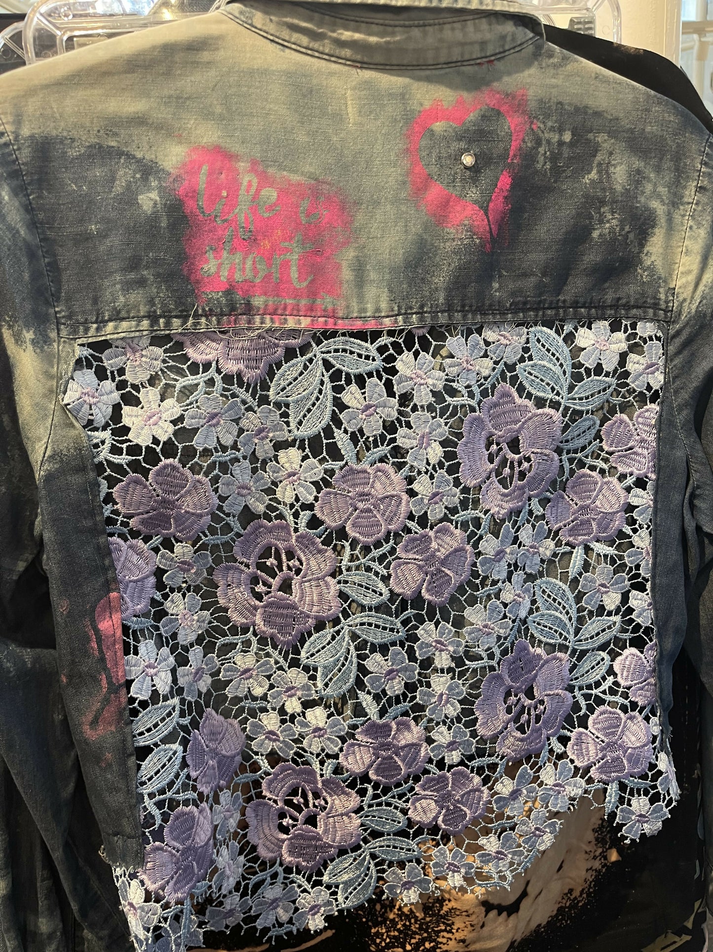 Crop denim shirt