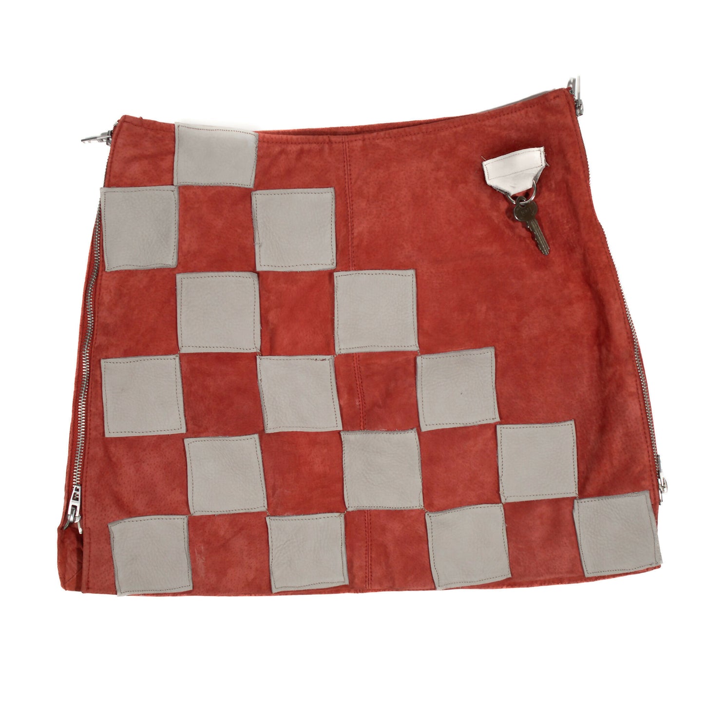Checker Suede Skirt