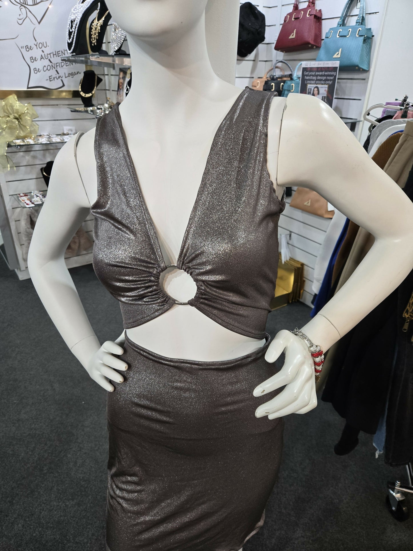 Mini silver/Gray dress