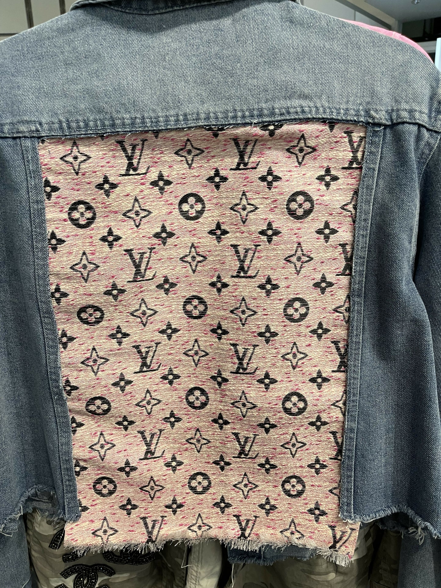 Denim with designer fabric