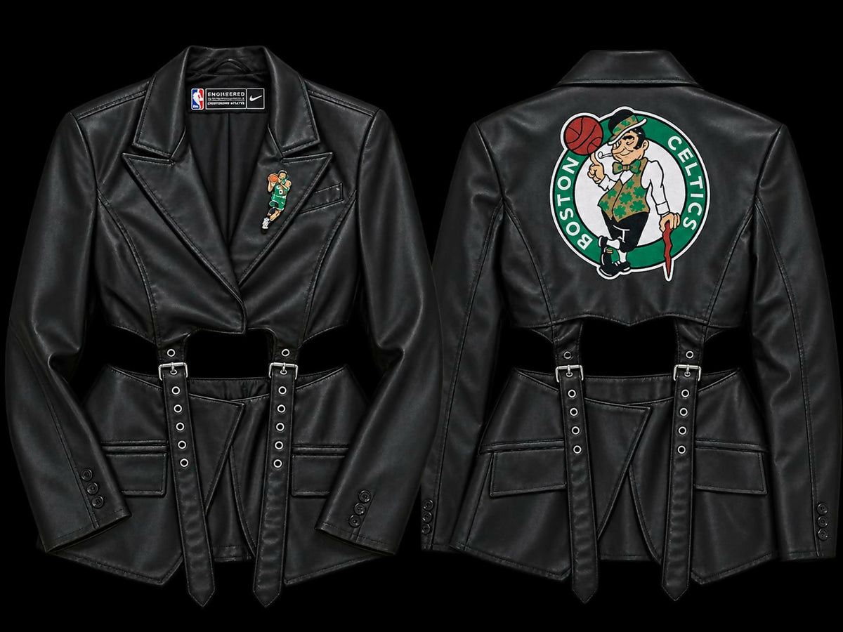 Black Leather Celtics Cutout Dress