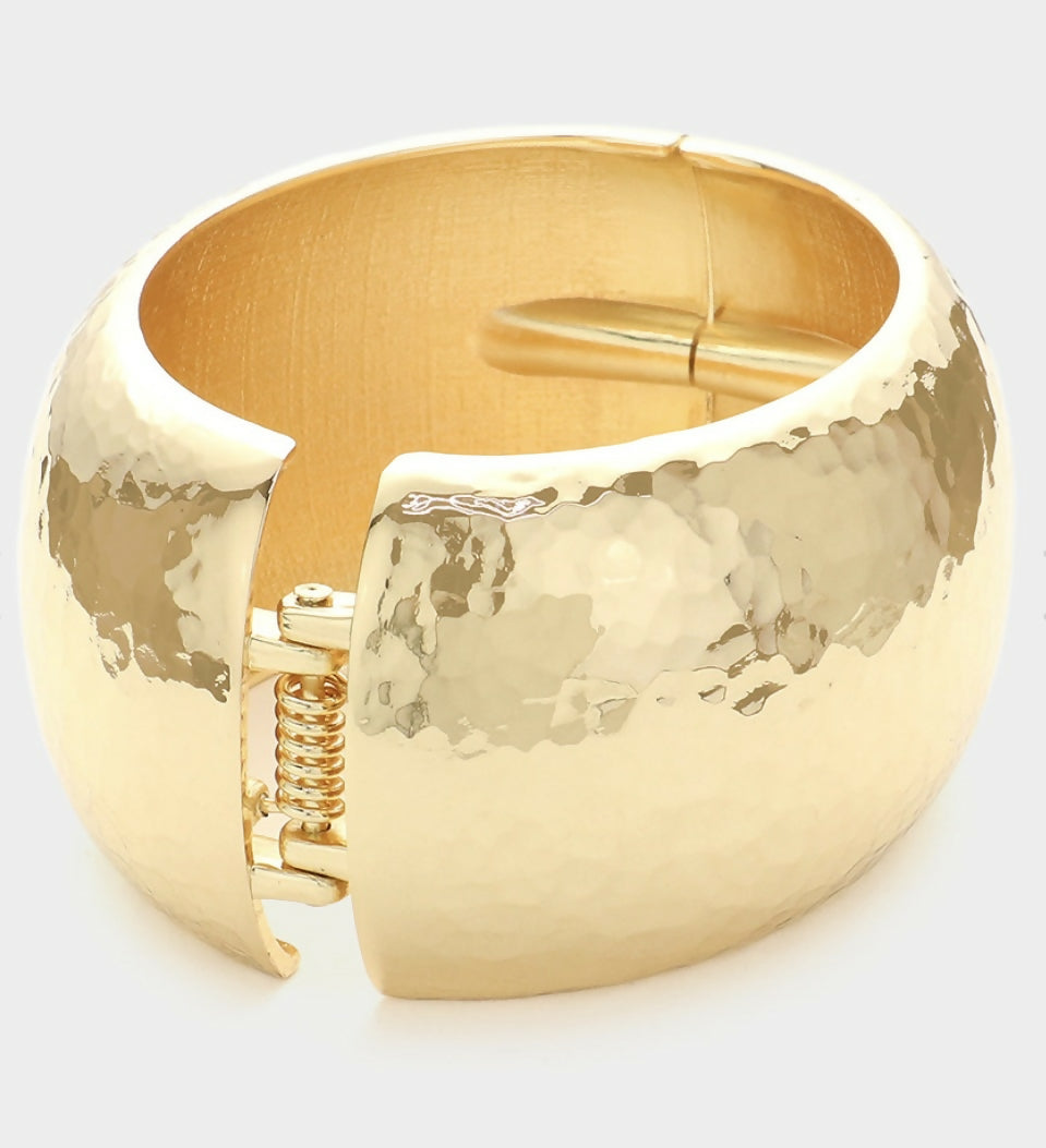 Gold Chunky Hinged Bracelet