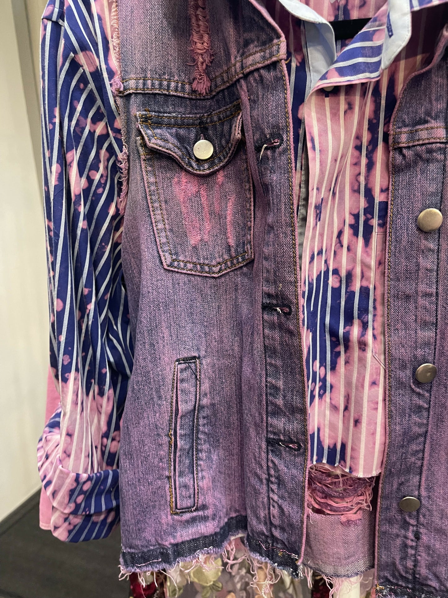 Dip dye denim jean vest