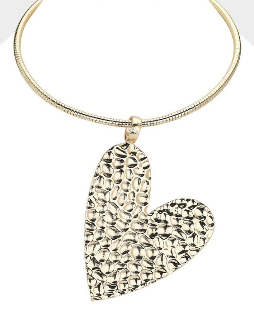 Bold Gold Heart Necklace