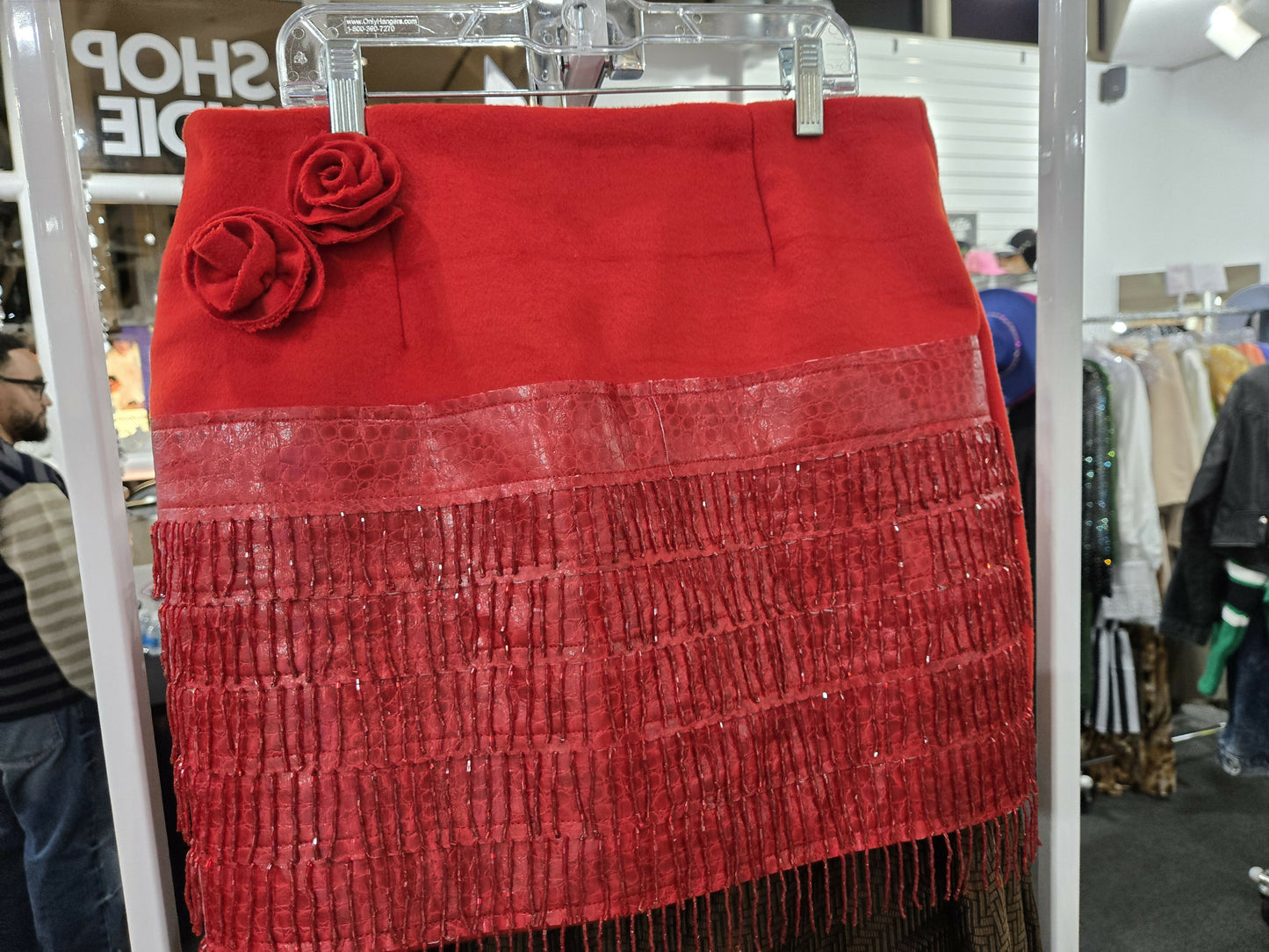 Red wool skirt