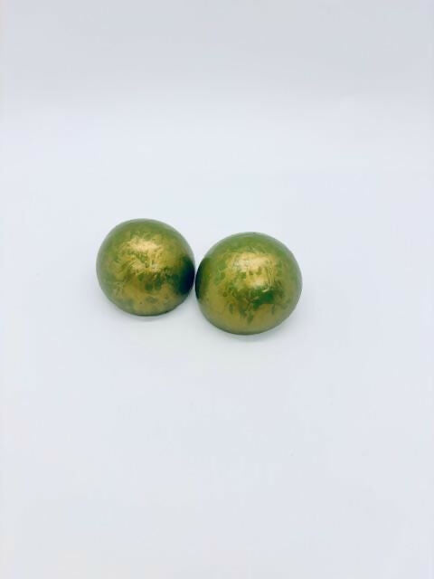 DOME EARRINGS - CHROME GREEN