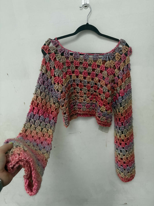 Rainbow Crocheted Pullover