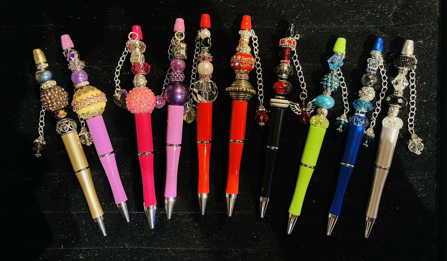 Custom Handmade Beaded Pens with Charms