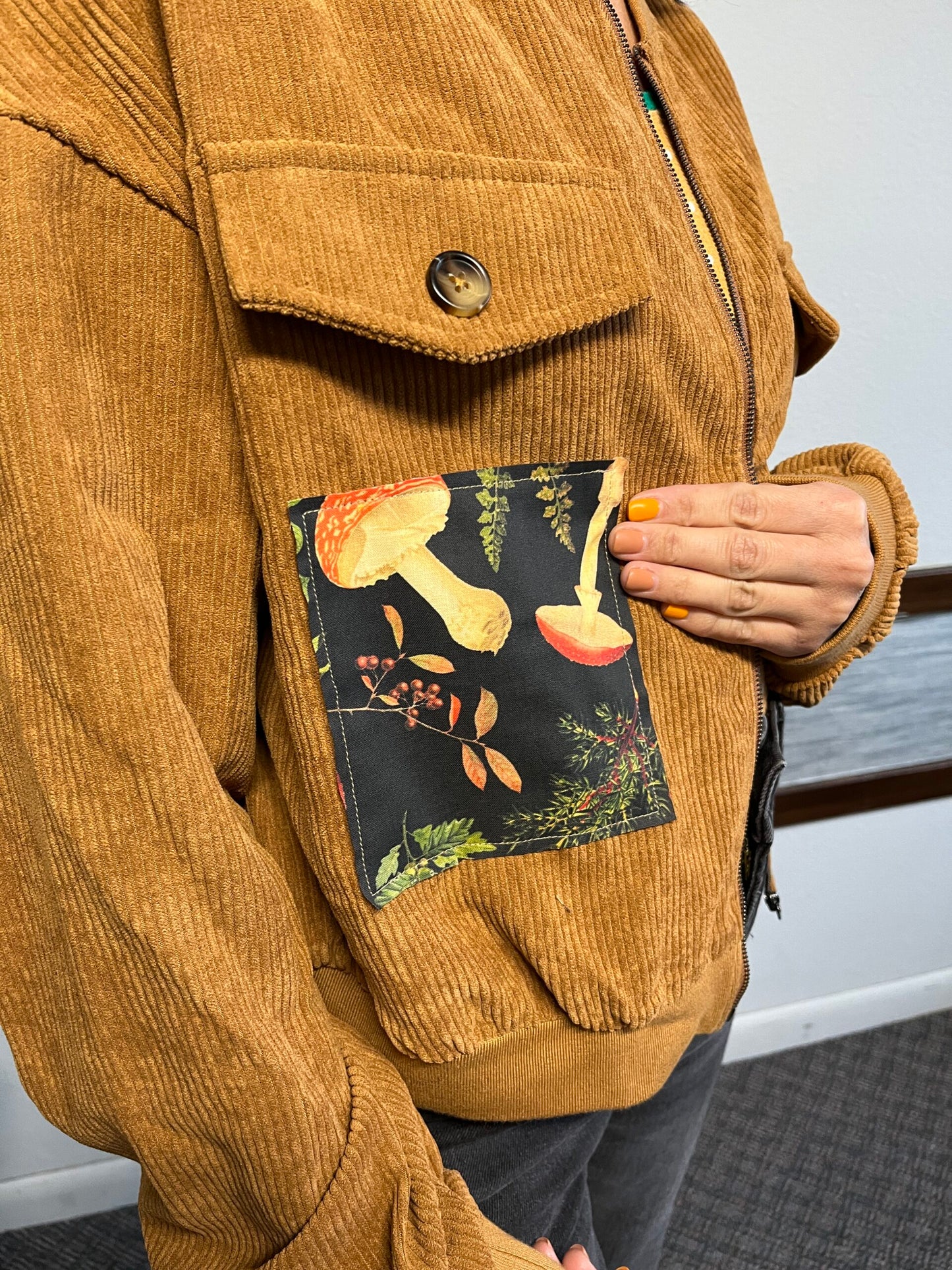 Jacket mushroom design.