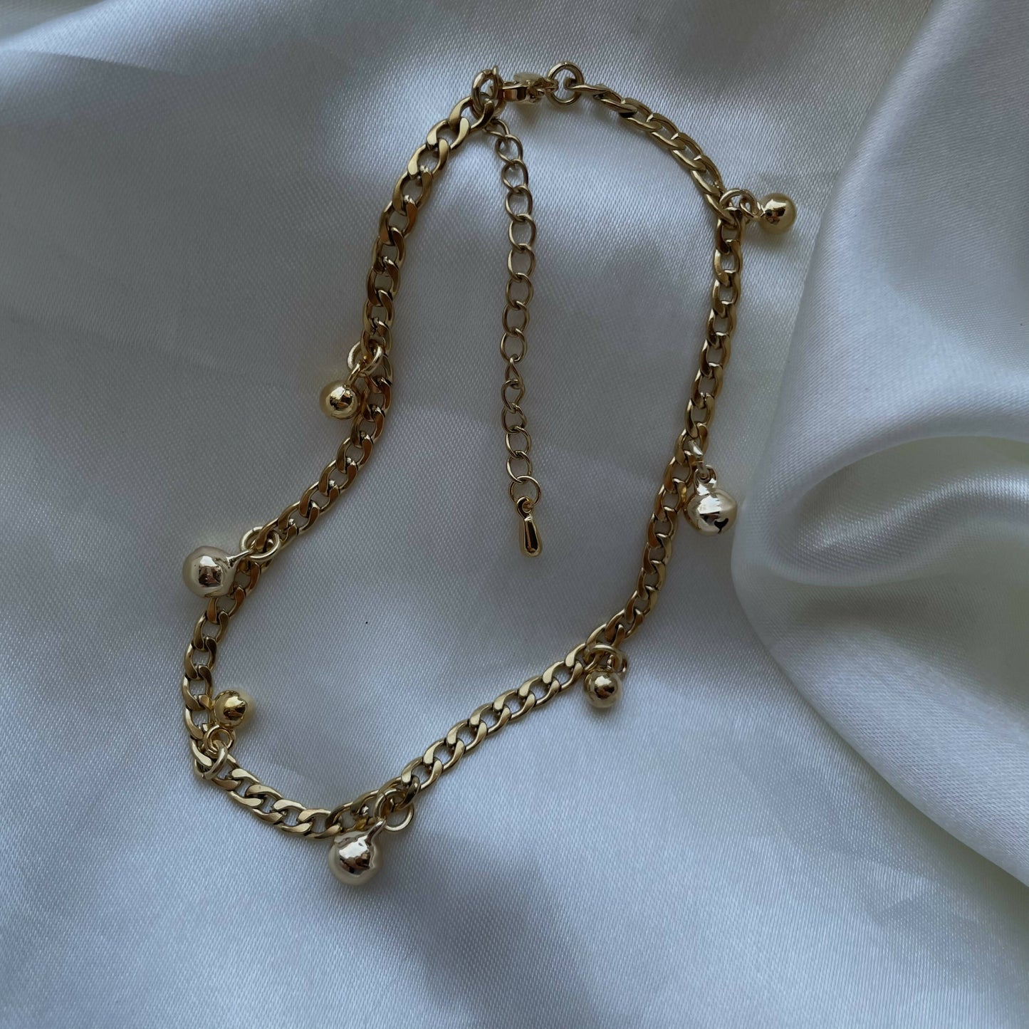 Gold Cuban Link Bell Anklet