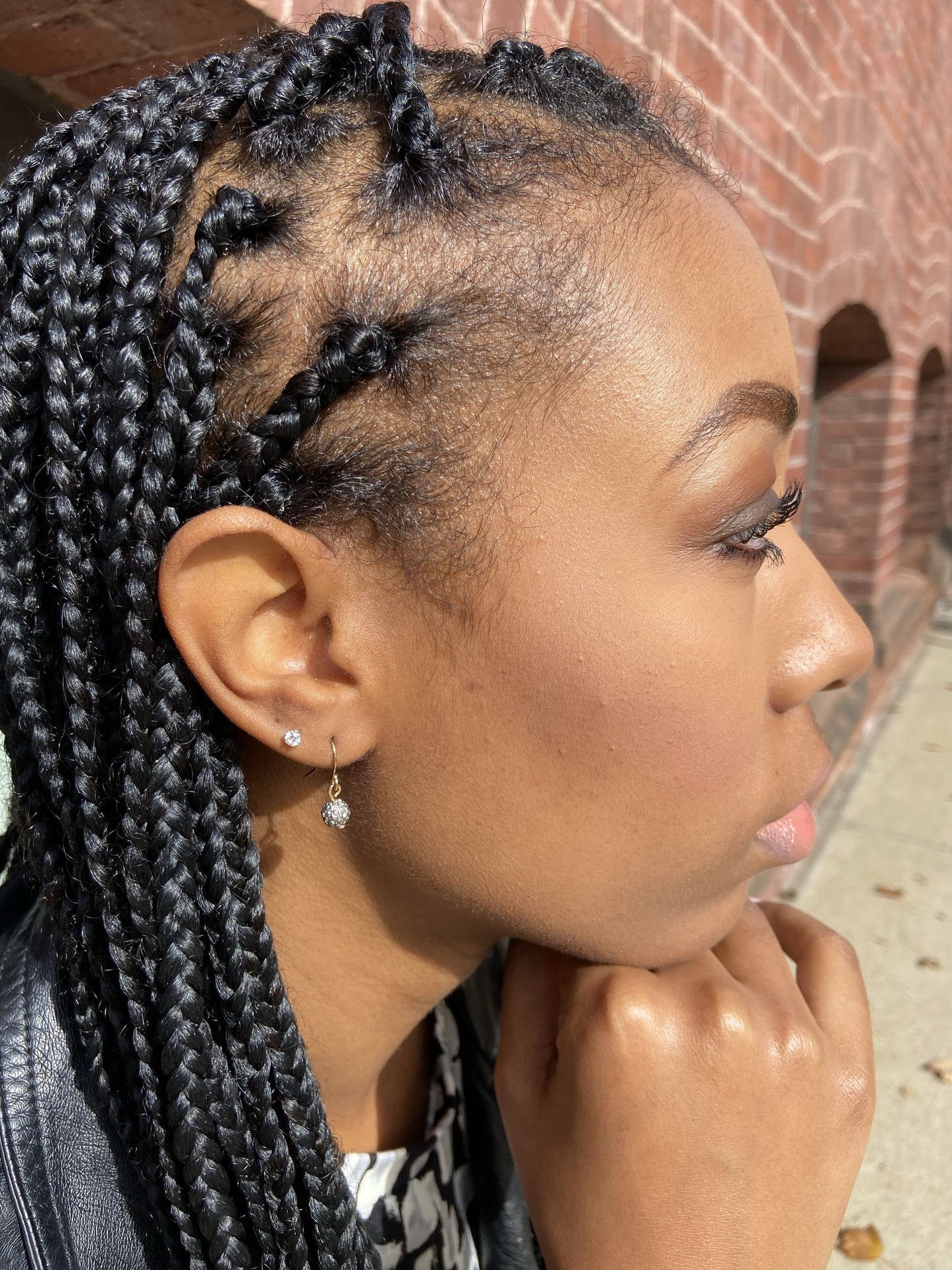 TINY CRYSTAL PAVE DROP EARRINGS