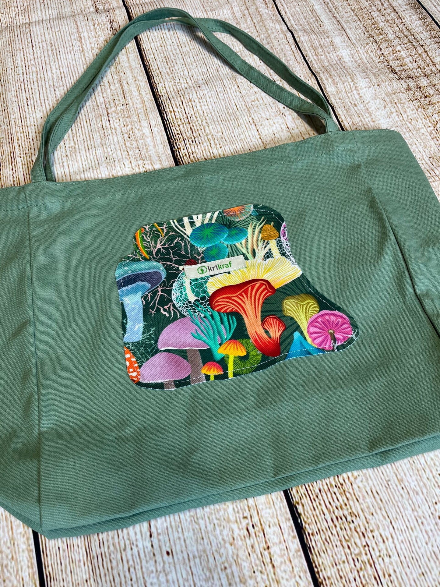 Tote bag colorful mushroom