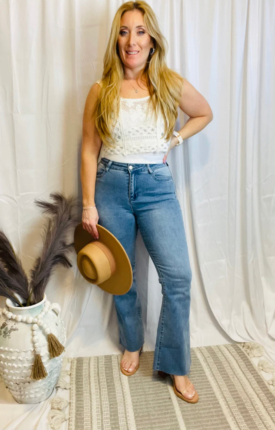 White Crochet Top