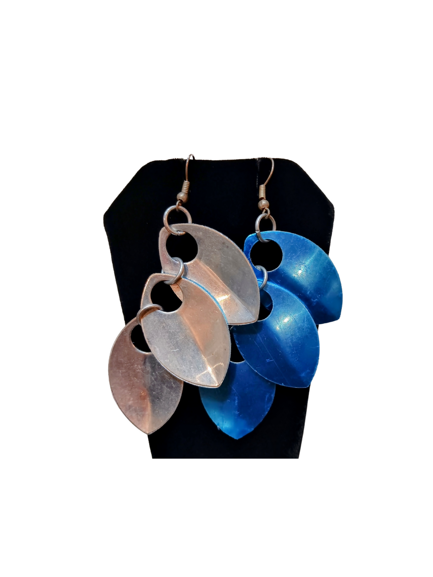 Silver Mirror Finish Scale Earrings