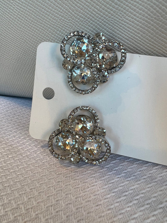 Large Cluster Clip On Earrings