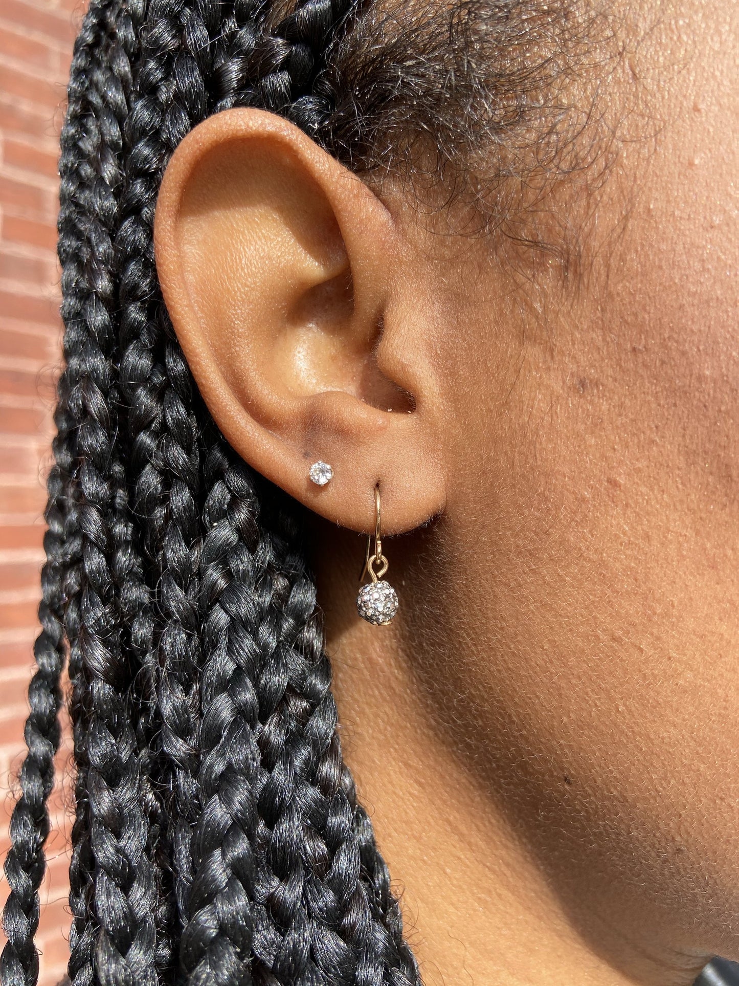 TINY CRYSTAL PAVE DROP EARRINGS