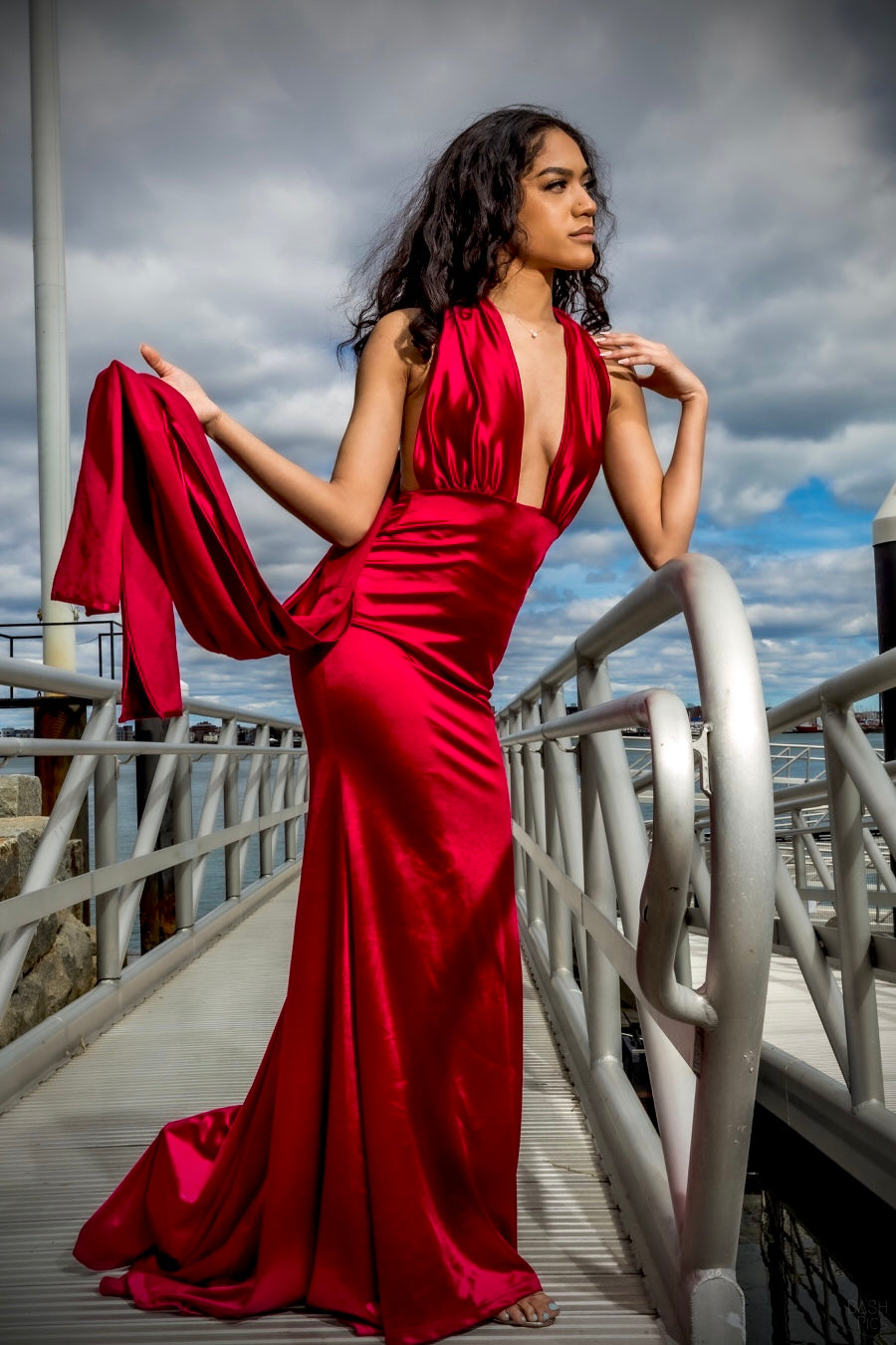 Red evening dress